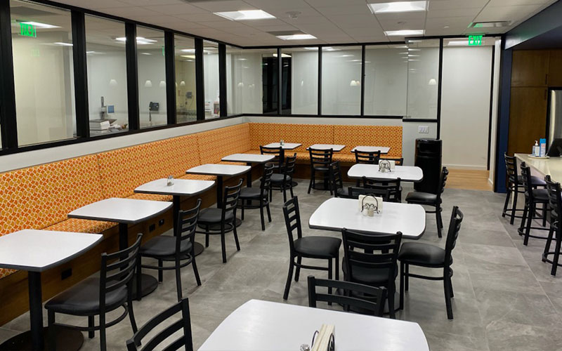restaurants-and-more Modern office break room with tables and chairs.