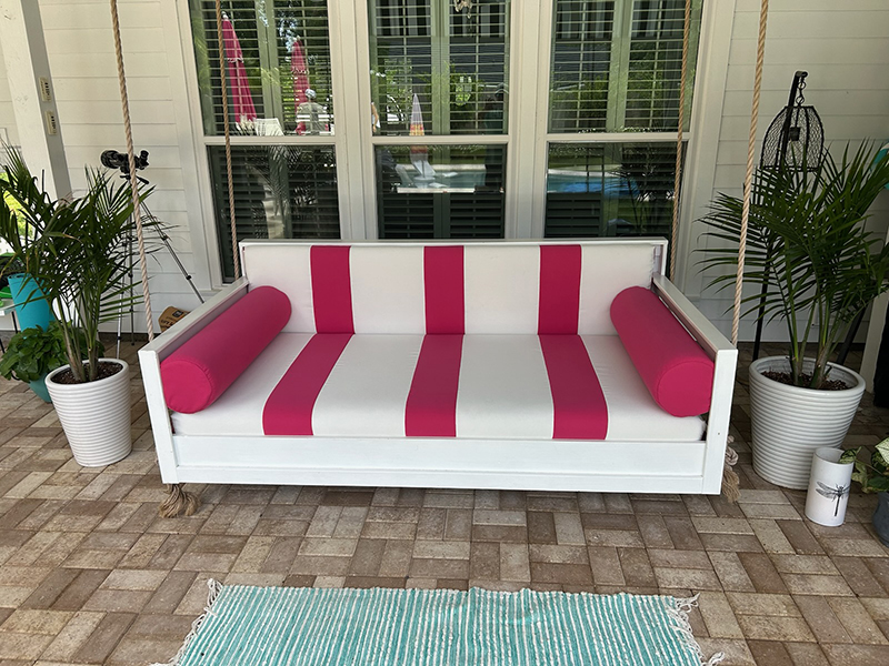 IMG_0478_800px Outdoor patio with striped pink and white couch